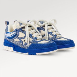 Tenis LV azules con patrones blancos